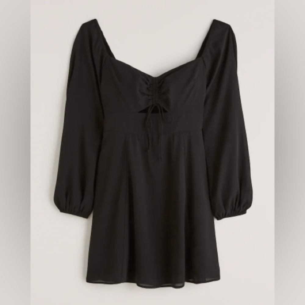 Abercrombie Long-sleeve Cinch-front Cutout Mini Dress sz L